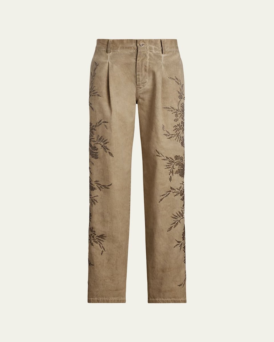 Fallon Embellished Cotton Chino Pants